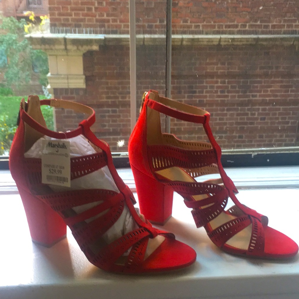 Red sandal heels